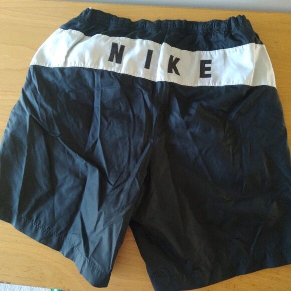 Vintage 90s Nike Spell Out Logo Swim Trunks Wind Shorts - Picture 1 of 7